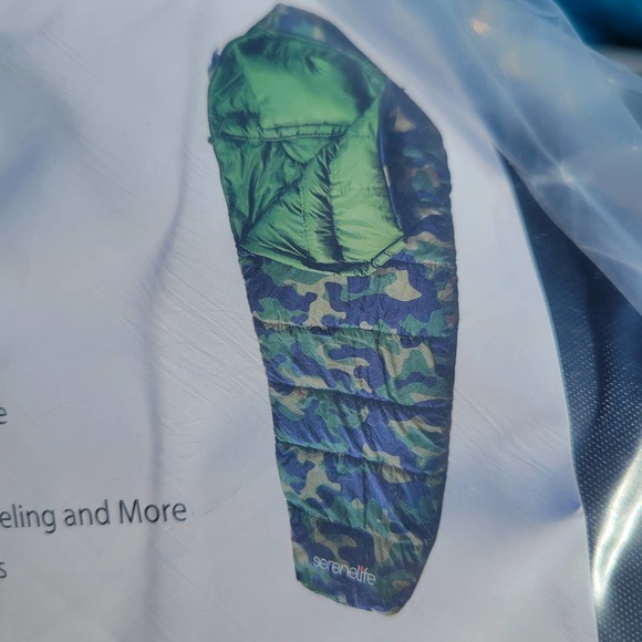 SereneLife Camo Mummy Sleeping Bag w/ Pillow, Bag SLSCA5 - Picture 1 of 4